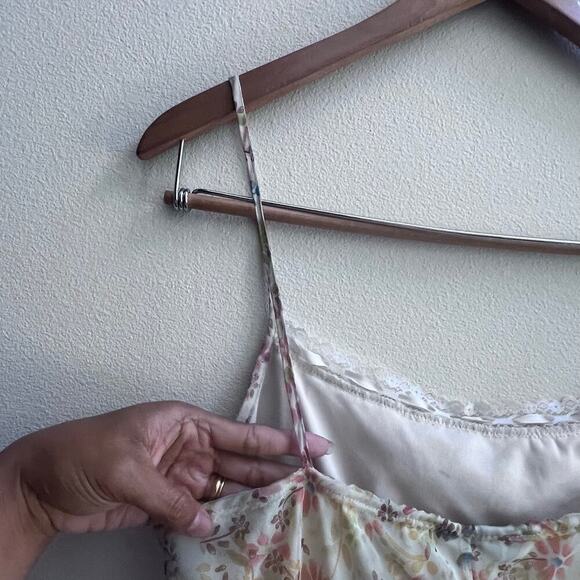 Vintage Y2K Rave Floral Empire Waist Midi Dress Lace Trim Cottagecore Size M-L - Picture 7 of 9